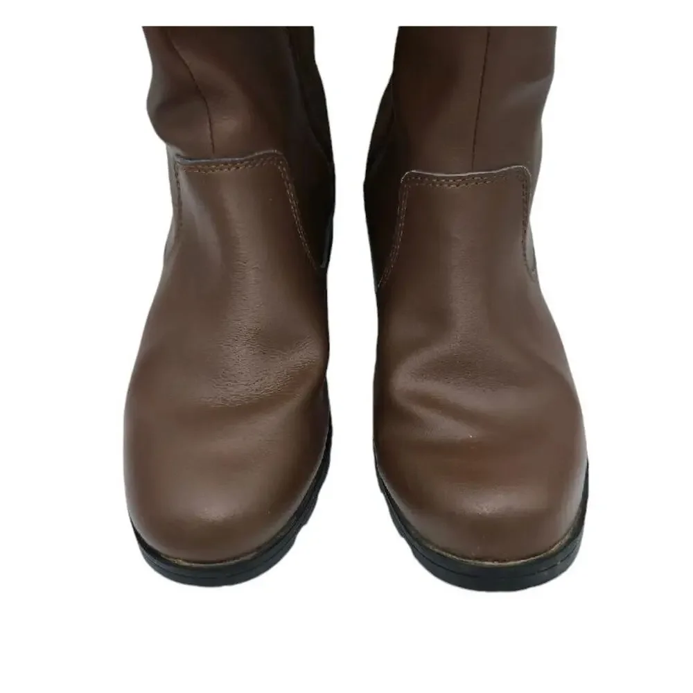 Sorel Youth Emelie Leather Suede‎ Tall Boots Size 5 Brown